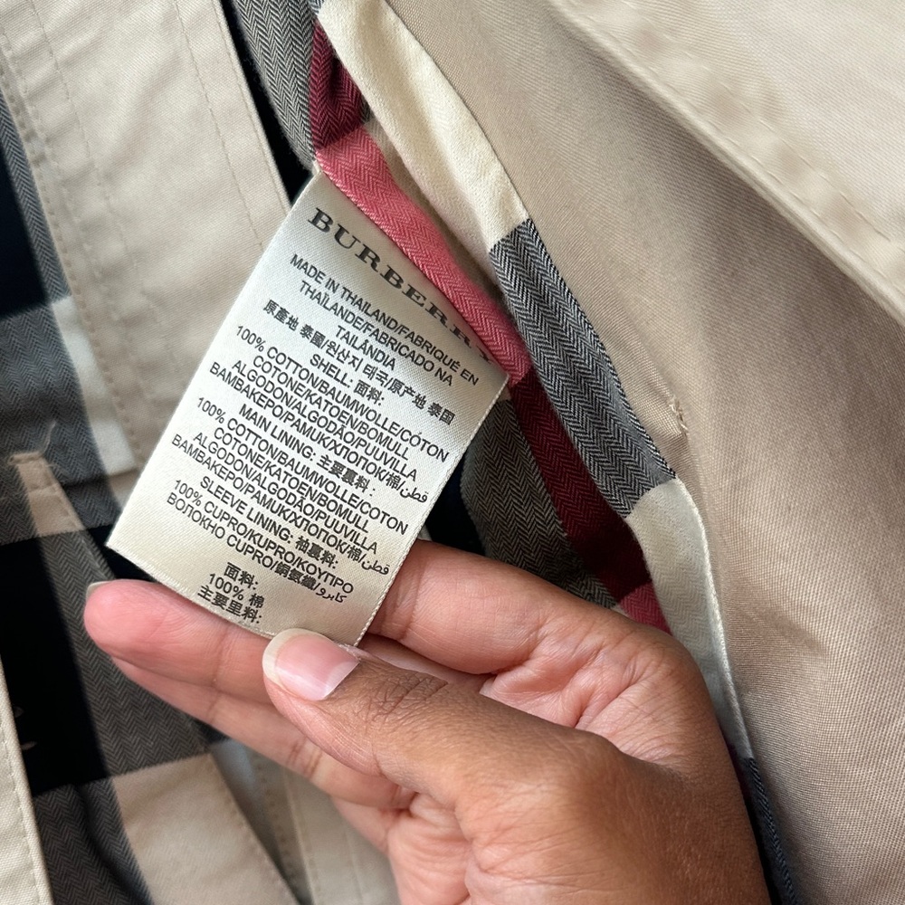 Burberry Tan Double-Breasted Coat Size 6 - Picture 9 of 11